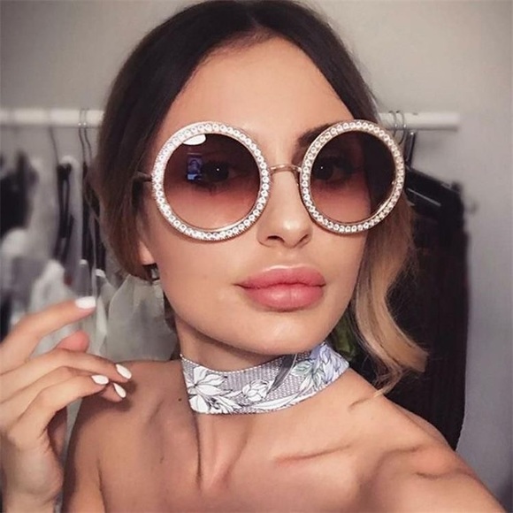 Dolce & Gabbana Rose Gold Round Crystal Sunglasses - Picture 9 of 12